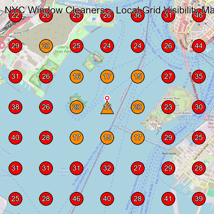 NYC Window Cleaners GeoGrid visibility map for Window Cleaning Service in None